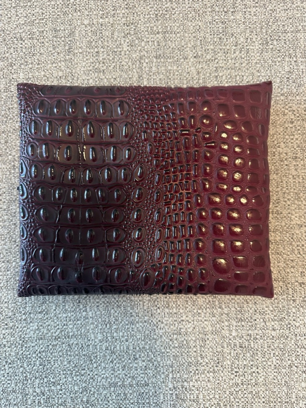 Makeup Junkie Bags Burgundy Croc-Embossed Cosmetic Pouch (Set of 2) - Picture 5 of 7